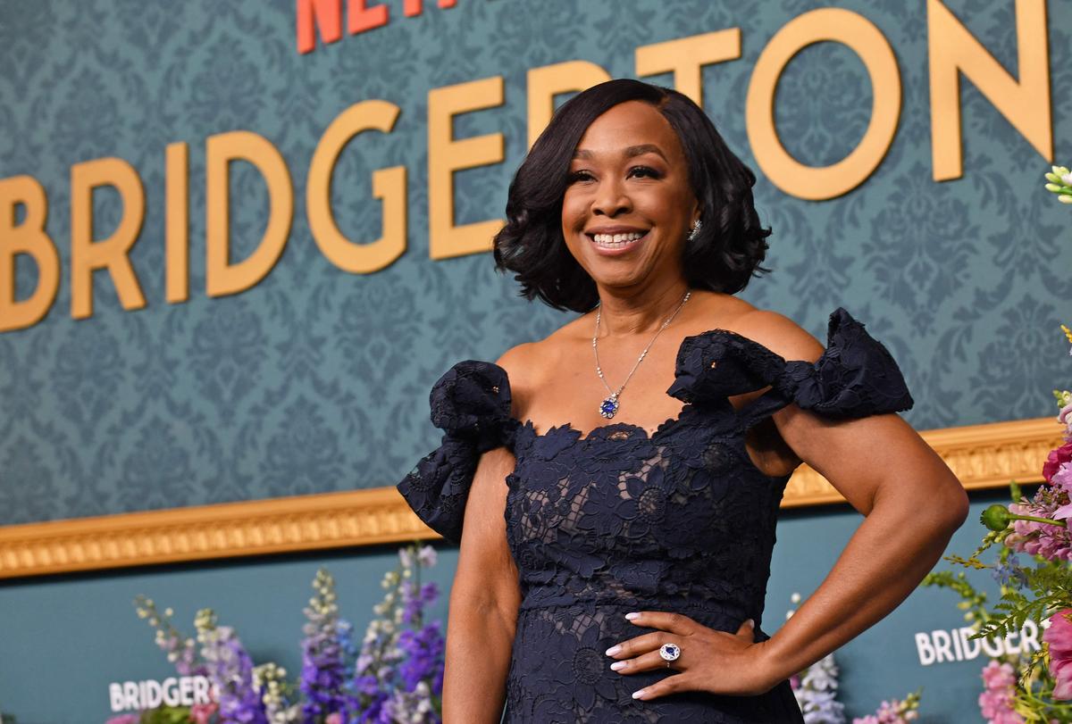 Executive producer Shonda Rhimes arrives for Netflix’s ‘Bridgerton’ Season 3 premiere at Alice Tully Hall on May 13, 2024, in New York City