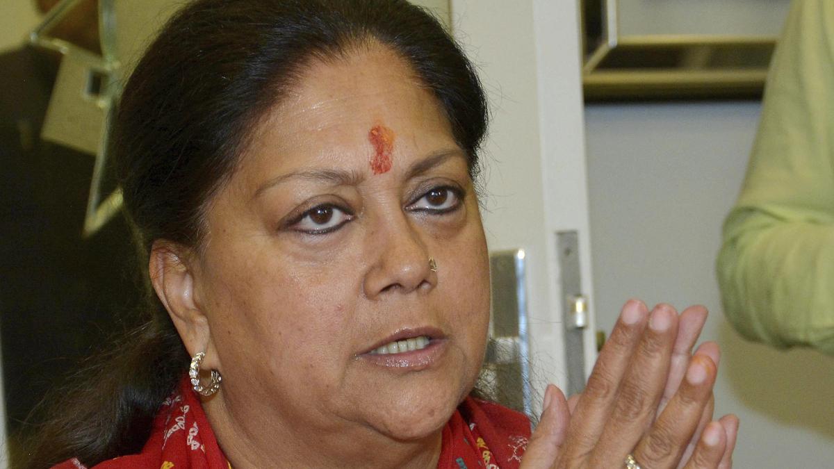 Outrageous and untrue: Vasundhara Raje on Ashok Gehlot’s claim that she saved his govt. in 2020