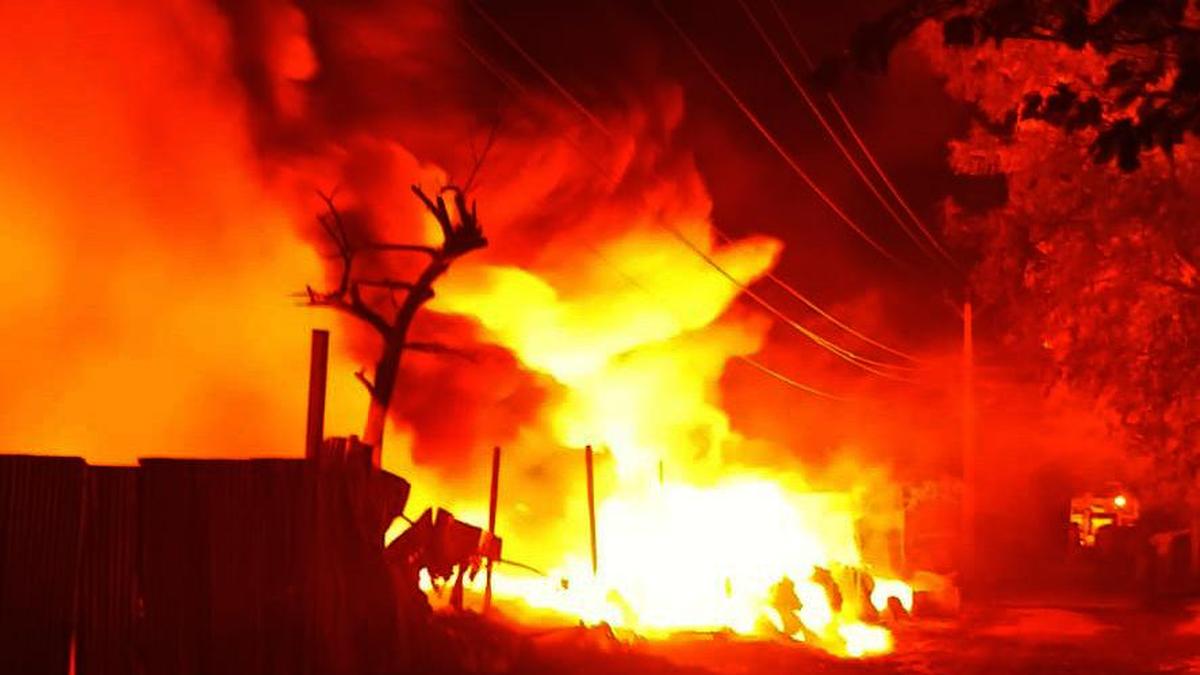 Plastic scrap warehouse gutted near Coimbatore