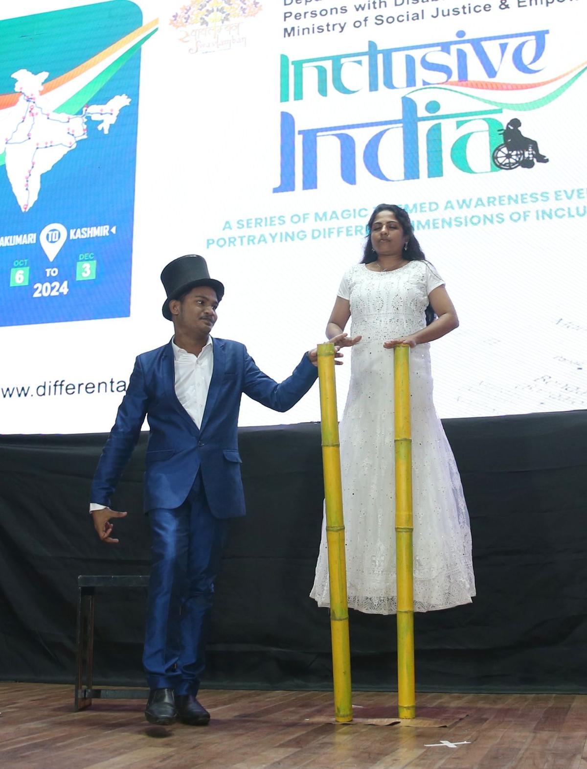 Vishnu during his stage performance in Delhi.
