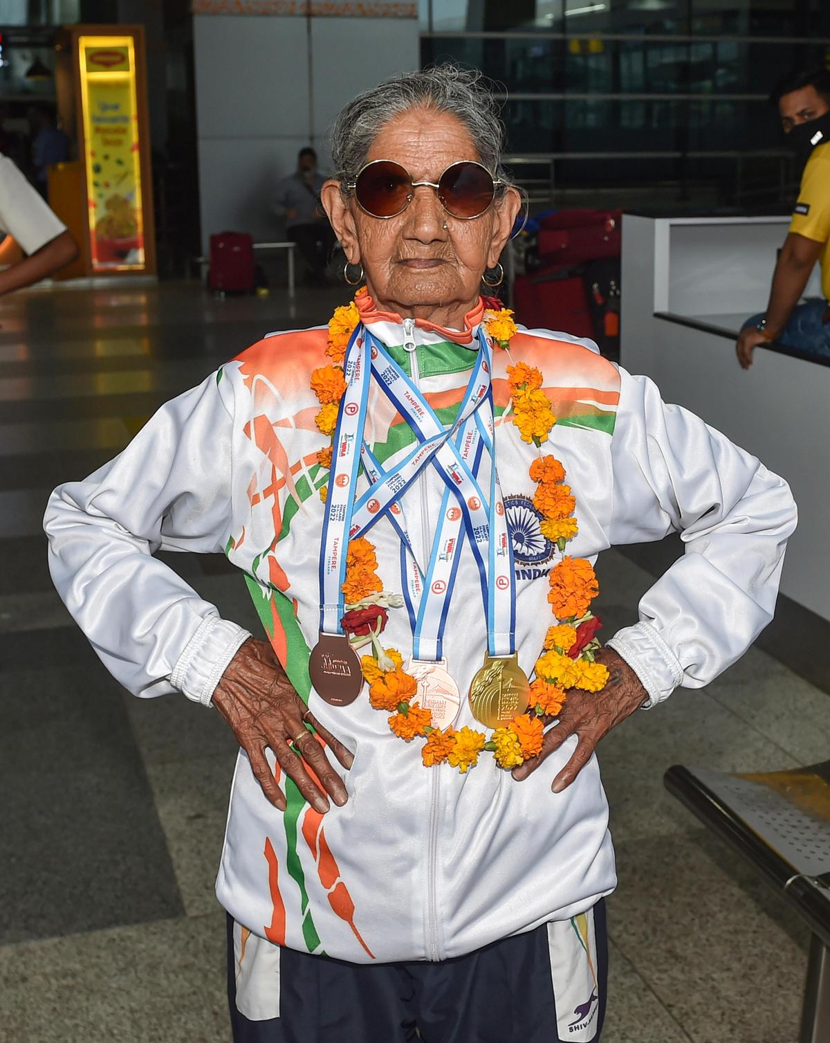 World Masters Athletics Championships 2022 gold medallist sprinter, Bhagwani Devi Dagar. Then 94, she won two bronze medals for India at the sports event in Finland.