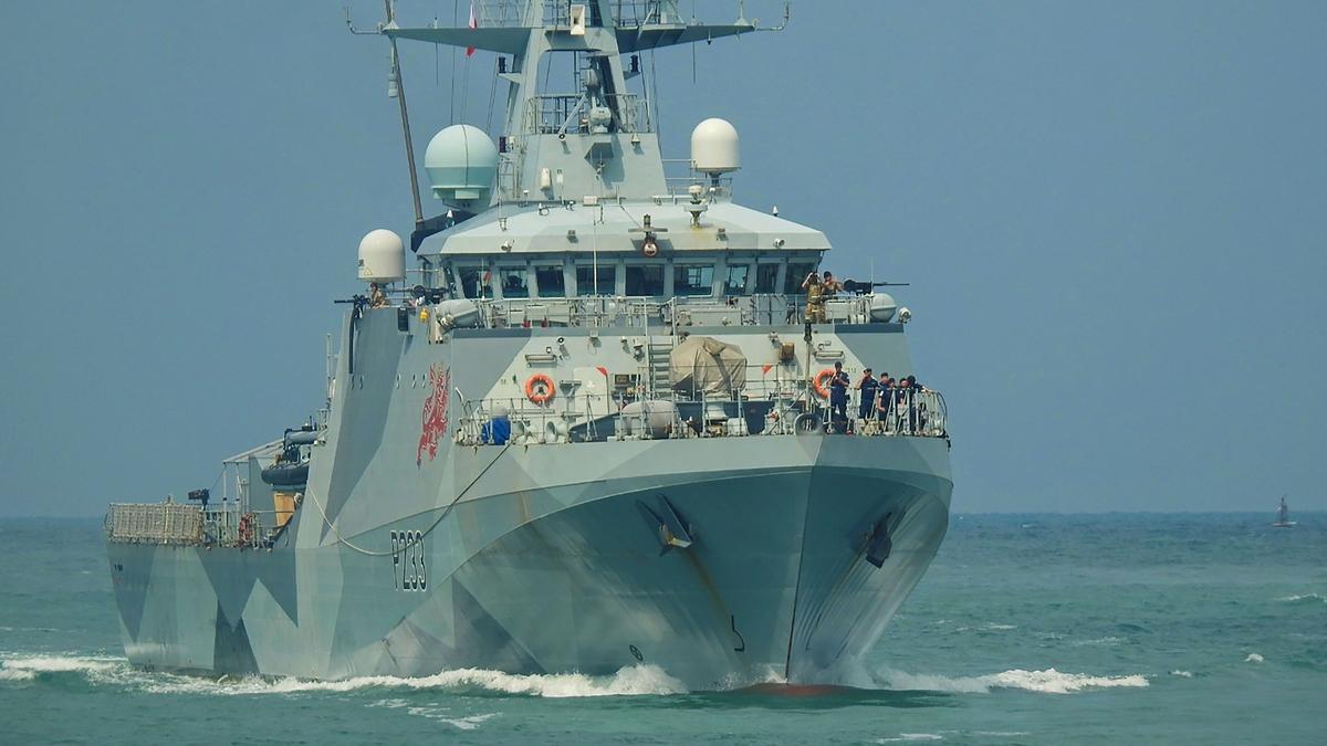 UK offshore patrol vessel HMS Tamar makes a port of call at Visakhapatnam