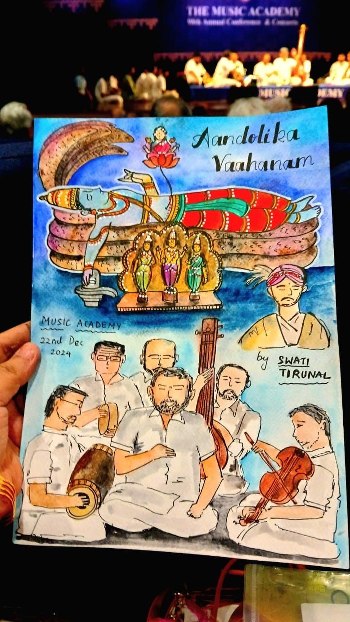 Aarti’s painting during the rendition of a Swati Tirunal’s composition.