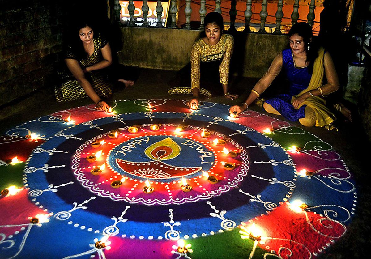 Rangoli made on the occasion of Diwali 