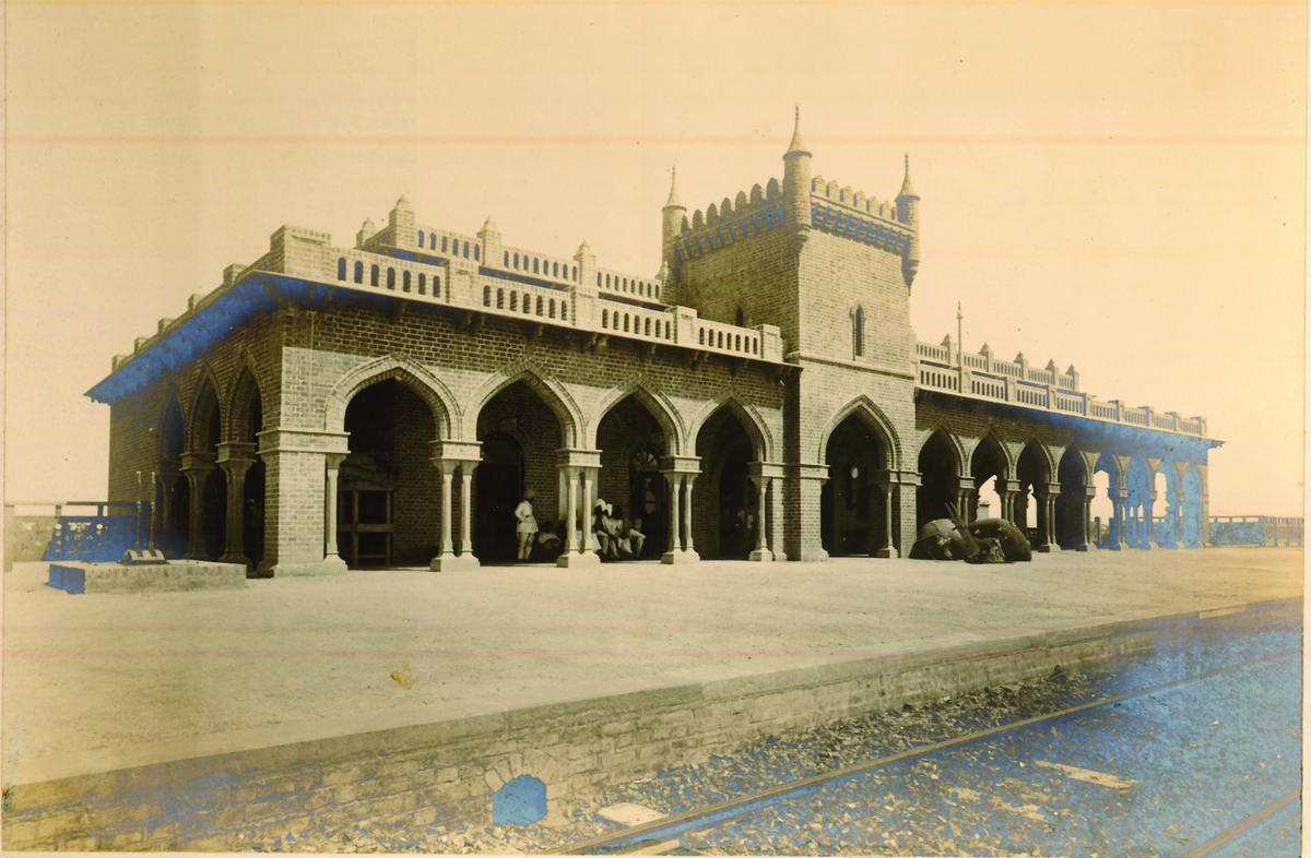 Malerkotla Station, built in 1905. The Nawabs of Malerkotla were rulers respected by people of all communities.  The pointed arches, slender paired columns supporting the arch, the turrets and crenellations make it a charming small station.