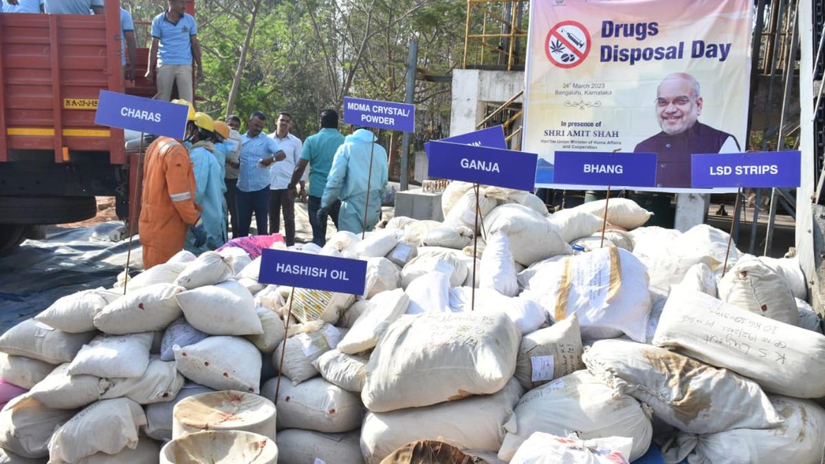 Bengaluru police destroy seized drugs worth over ₹90 crore in the presence of Amit Shah