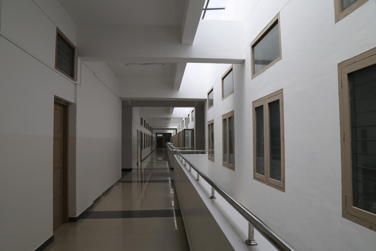 The corridor at Marian Engineering College.