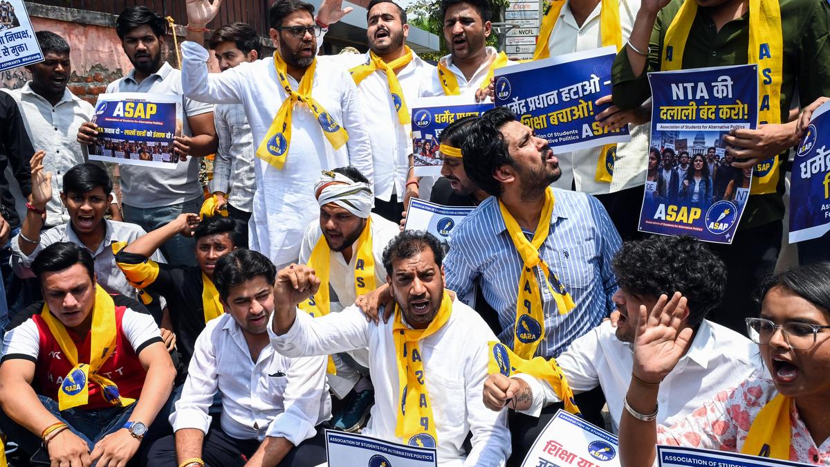 AAP student wing protests NEET paper leak, seeks PM’s resignation