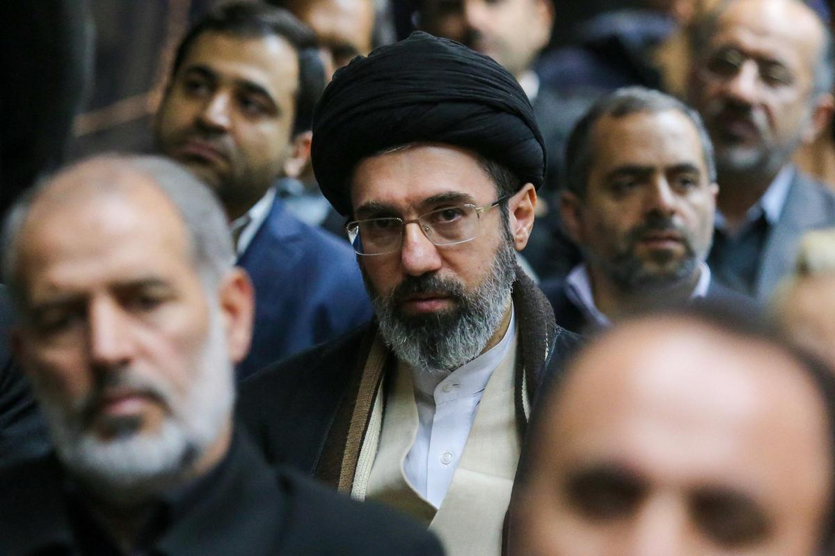 Iran’s new supreme leader, Mojtaba Khamenei (centre), the second son of late Iran's Supreme Leader Ayatollah Ali Khamenei, attends a meeting in Tehran, Iran, July 18, 2016. File.