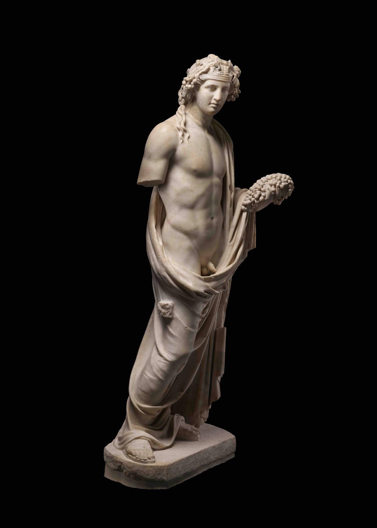 ‘Dionysos’ or ‘Bacchus’ in marble (100–199 CE), from The British Museum.