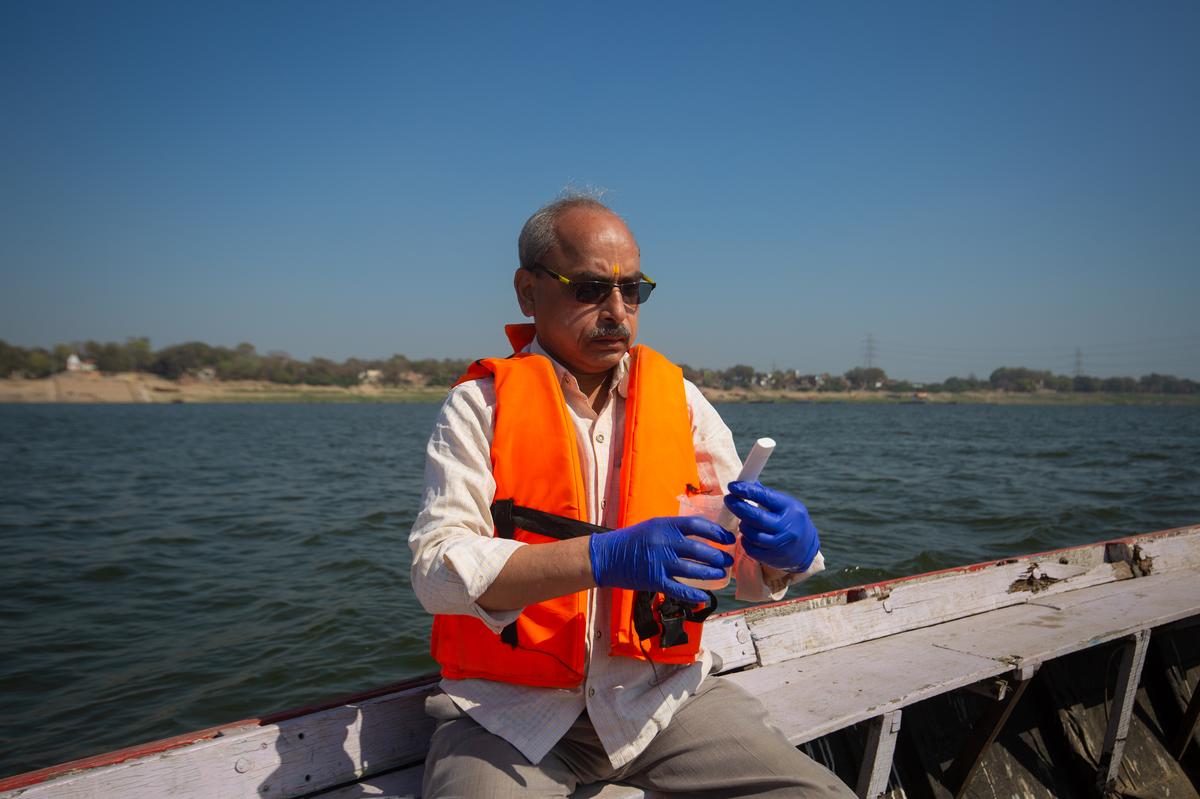 Gopal Pandey, a laboratory technician checks a river water sample collected to test for faecal coliform bacteria from the Ganges River in the Swatcha Ganga Research Laboratory, a collaborative project of the Sankat Mochan Foundation, State Bank of India (SBI), the Swedish Society for Nature Conservation and the Australian High Commission for India, New Delhi, on March 05, 2025 in Varanasi, India. Gopal Pandey, a laboratory technician checks a river water sample collected to test for faecal coliform bacteria from the Ganges River in the Swatcha Ganga Research Laboratory, a collaborative project of the Sankat Mochan Foundation, State Bank of India (SBI), the Swedish Society for Nature Conservation and the Australian High Commission for India, New Delhi, on March 05, 2025 in Varanasi, India.