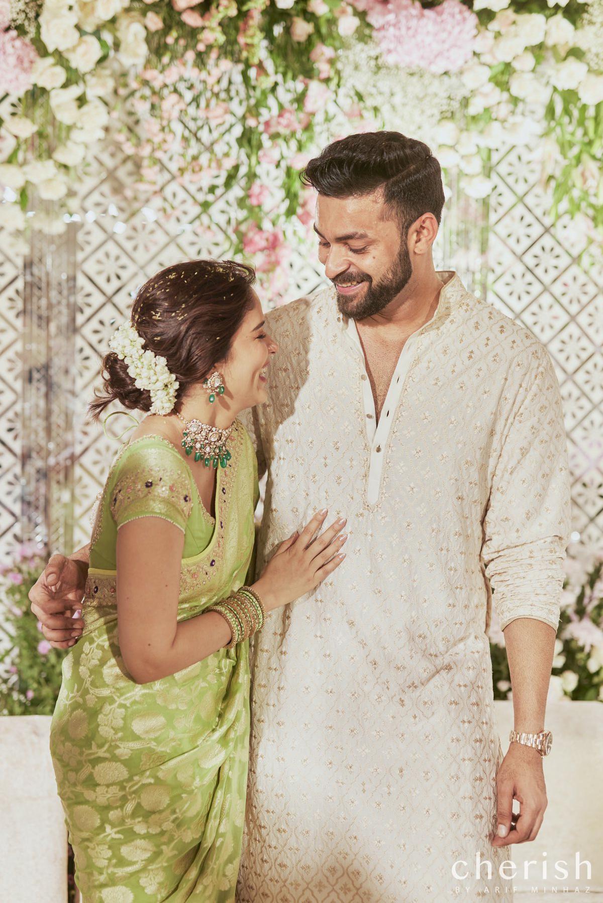 Lavanya Tripathi and Varun Tej at their engagement