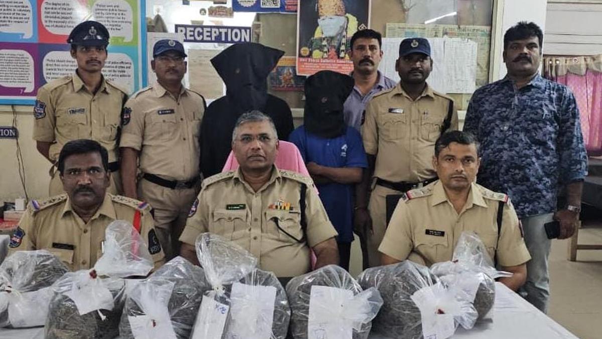 Duo arrested with 10 kg ganja from Kacheguda railway station