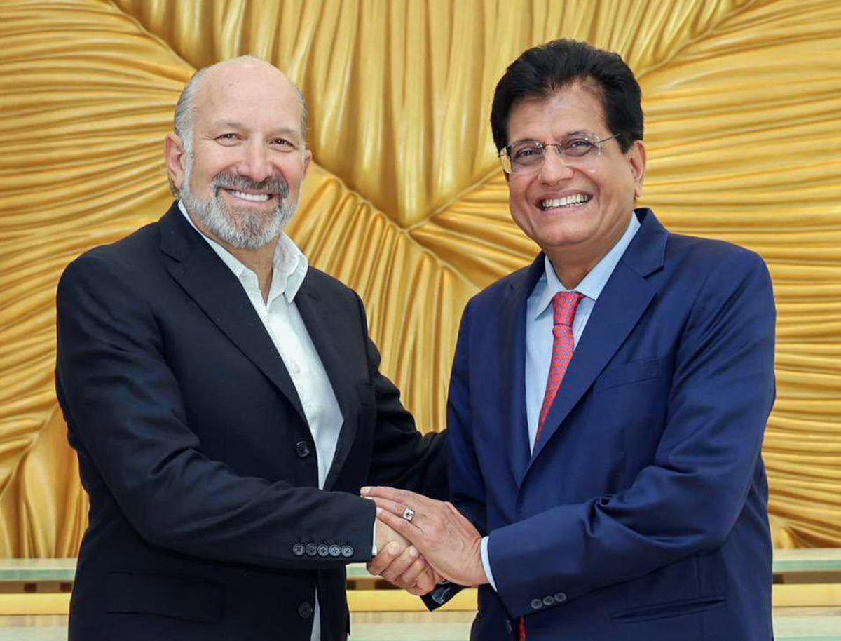 File picture of Union Commerce and Industry Minister Piyush Goyal meeting United States Secretary of Commerce Howard Lutnick. 