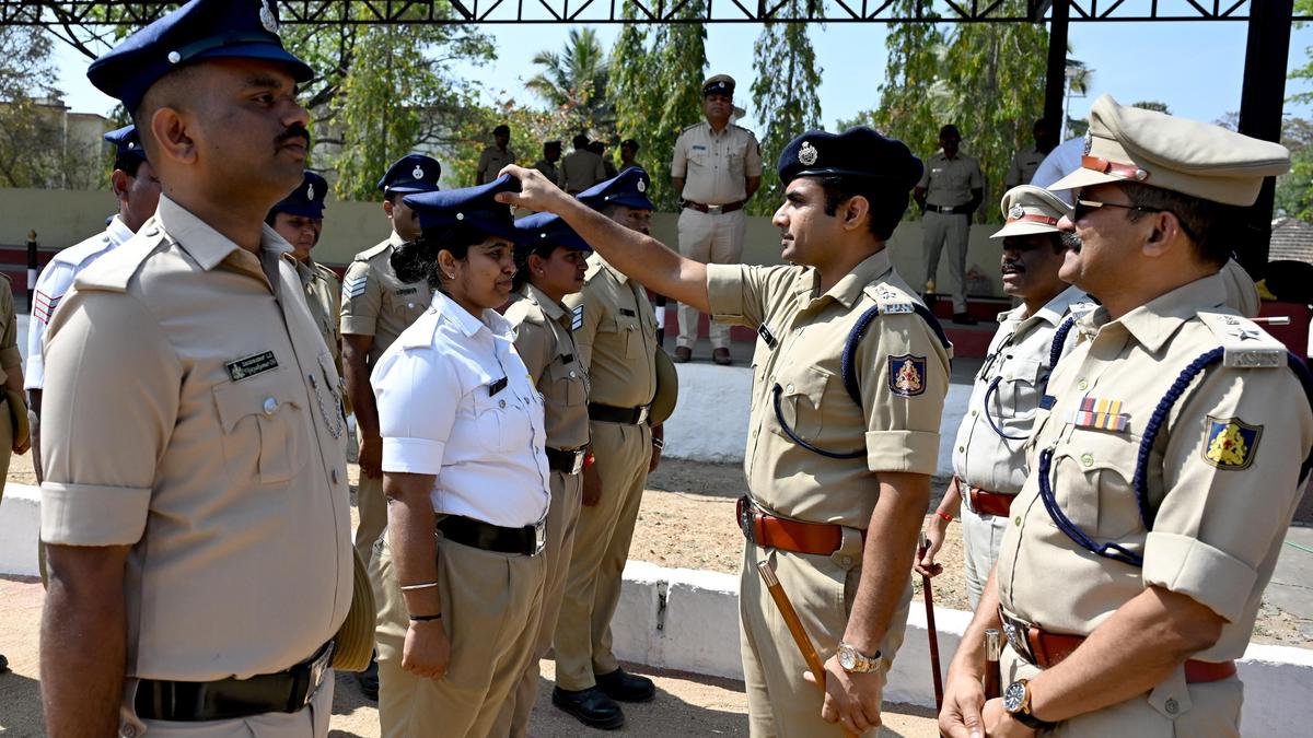 Police in Shivamogga get new navy blue peaked caps