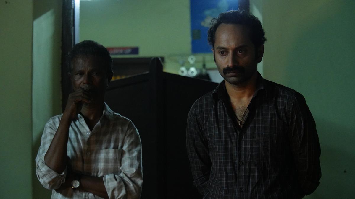 Fahadh Faasil and Indrans in a still from Malayankunju