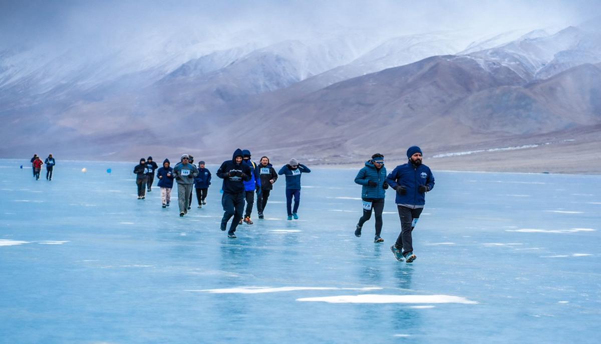 At the world's highest frozen lake marathon, Chennai's Major Amirtharaj NS  makes a mark - The Hindu