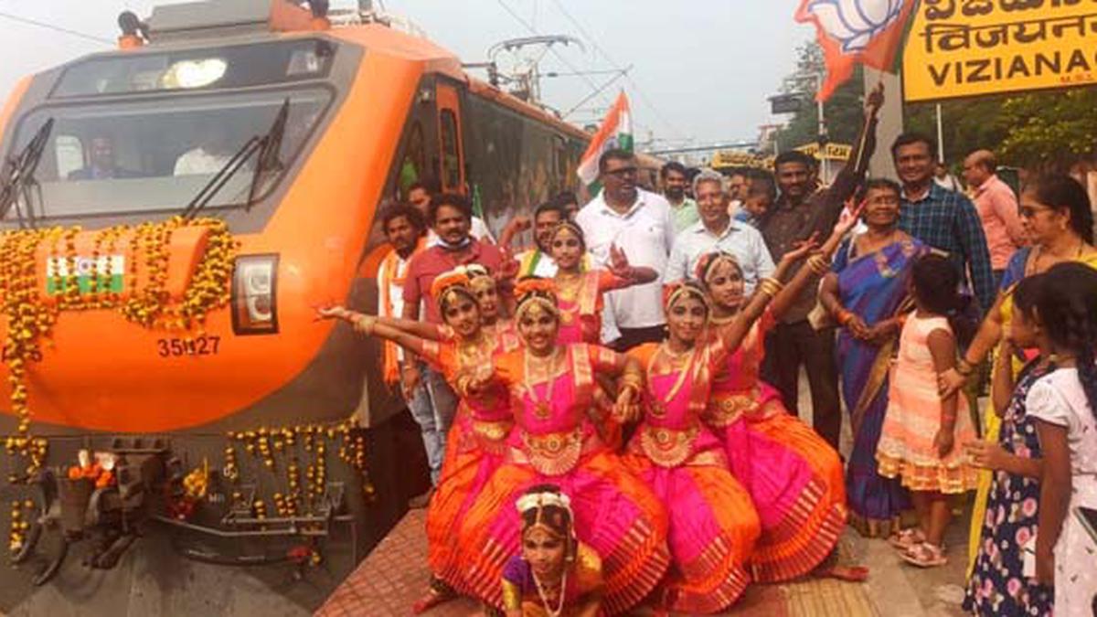 Amrit Bharat Express gets grand welcome in Waltair Division