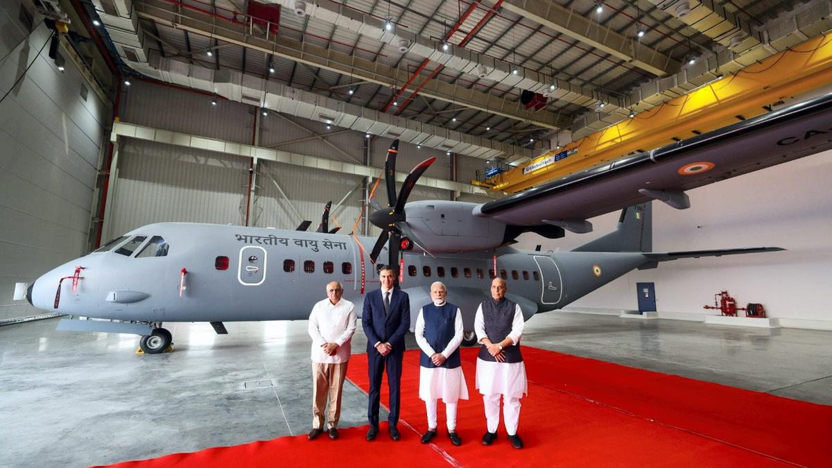 PM Modi, Spain PM Sanchez inaugurate India’s first private military aircraft plant in Vadodara