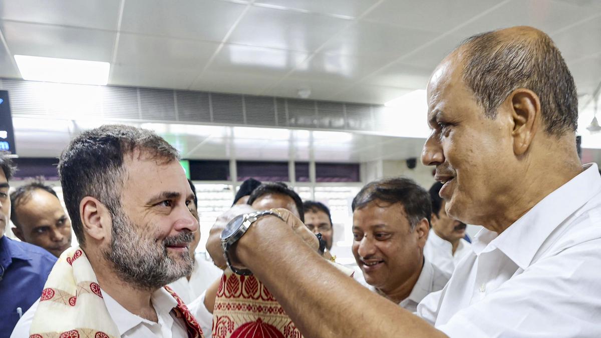 Rahul Gandhi arrives in Silchar