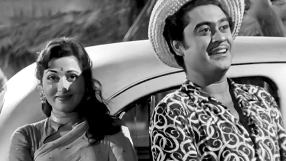 With Madhubala in ‘Chalti ka naam gaadi’