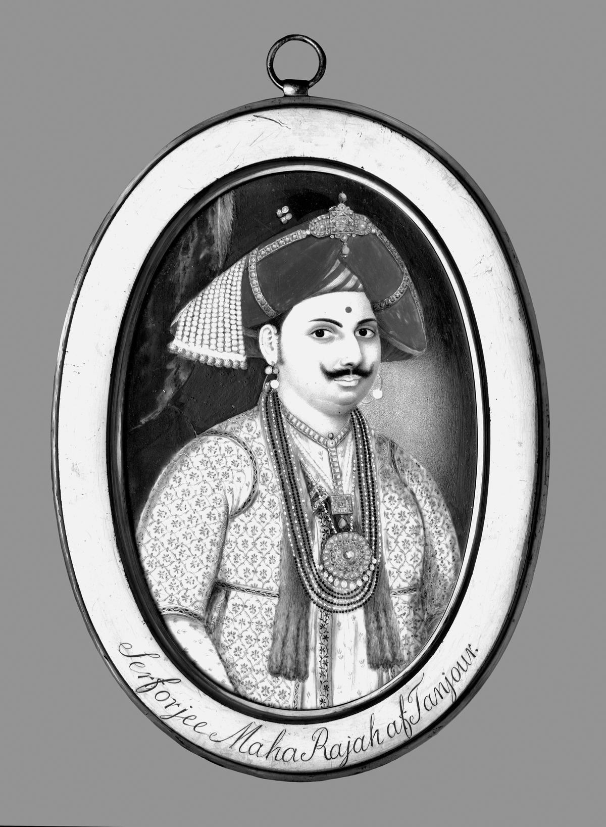 ‘Serfoji II of Tanjore (1800), courtesy of the National Museum of Denmark.’