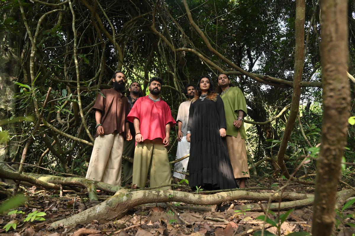 Members of the band Project Malabaricus during the shoot of the music video, 'Bhagavathi'