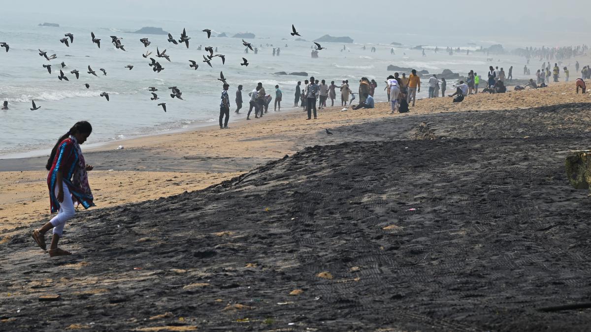 Vizag beach sand turns black; citizens blame sewage pollution