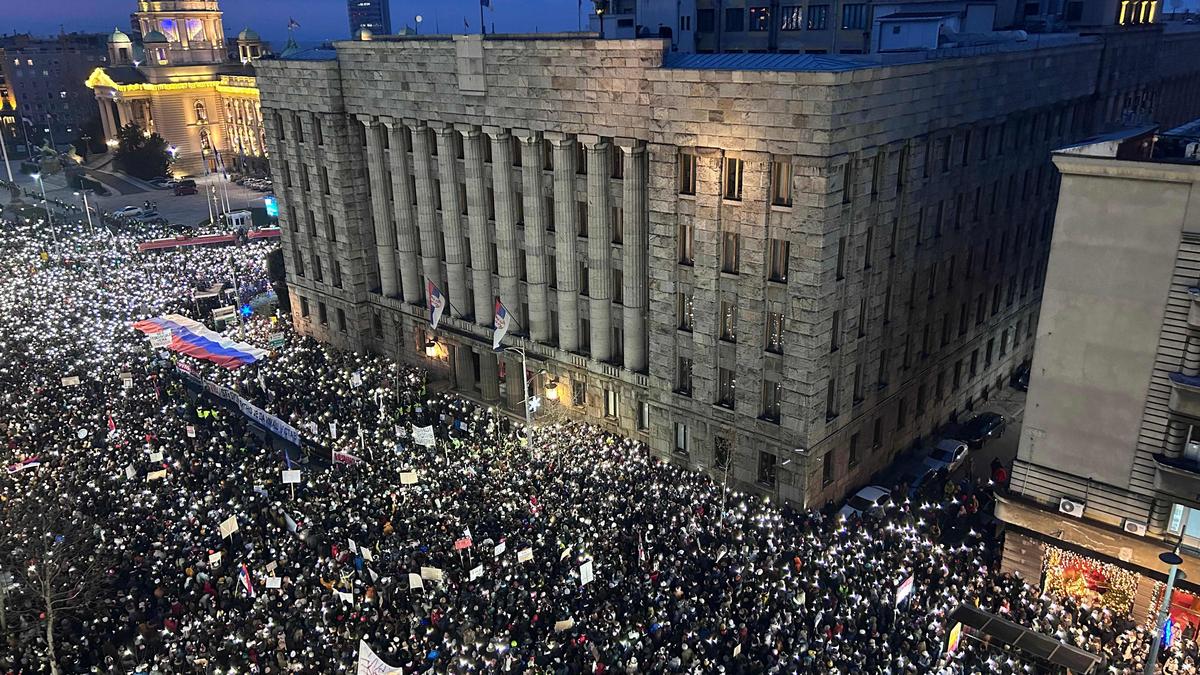 Thousands protest in Serbia triggered by station roof collapse