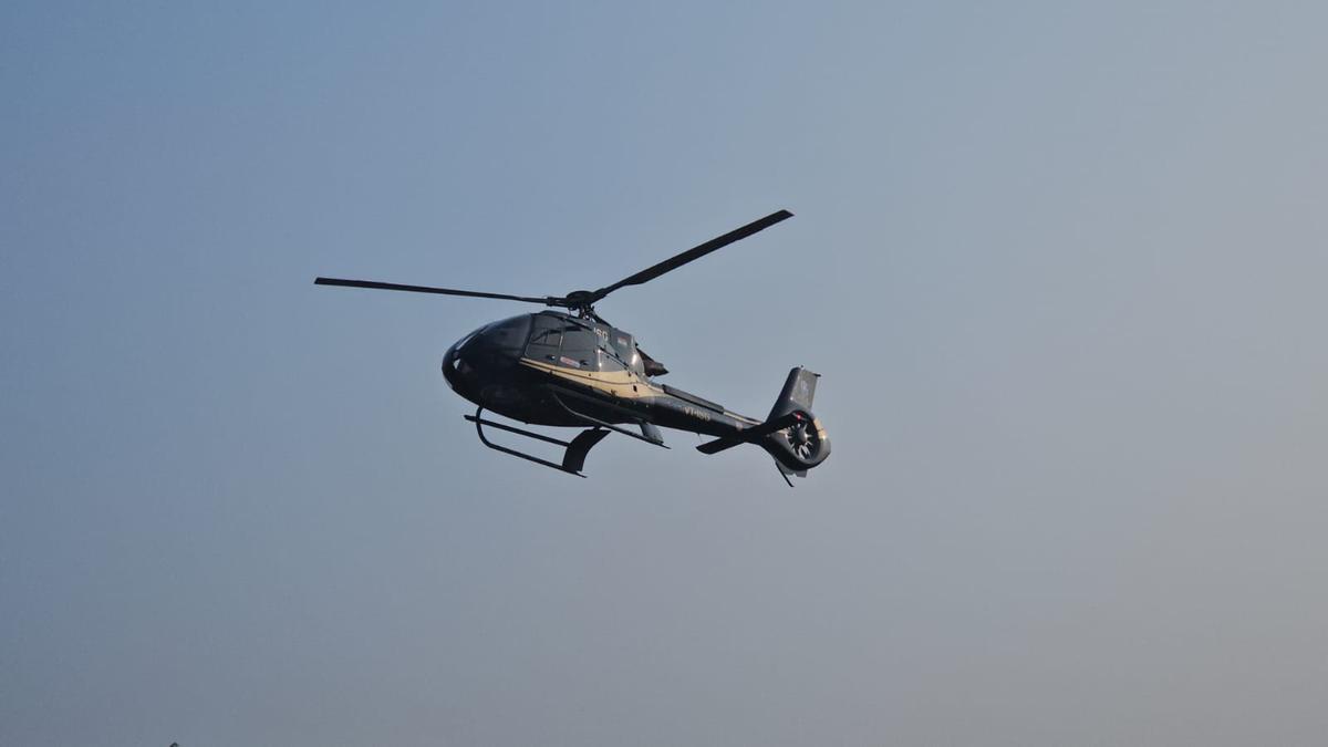 The helicopter taking people on joy rides over Araku Valley. 