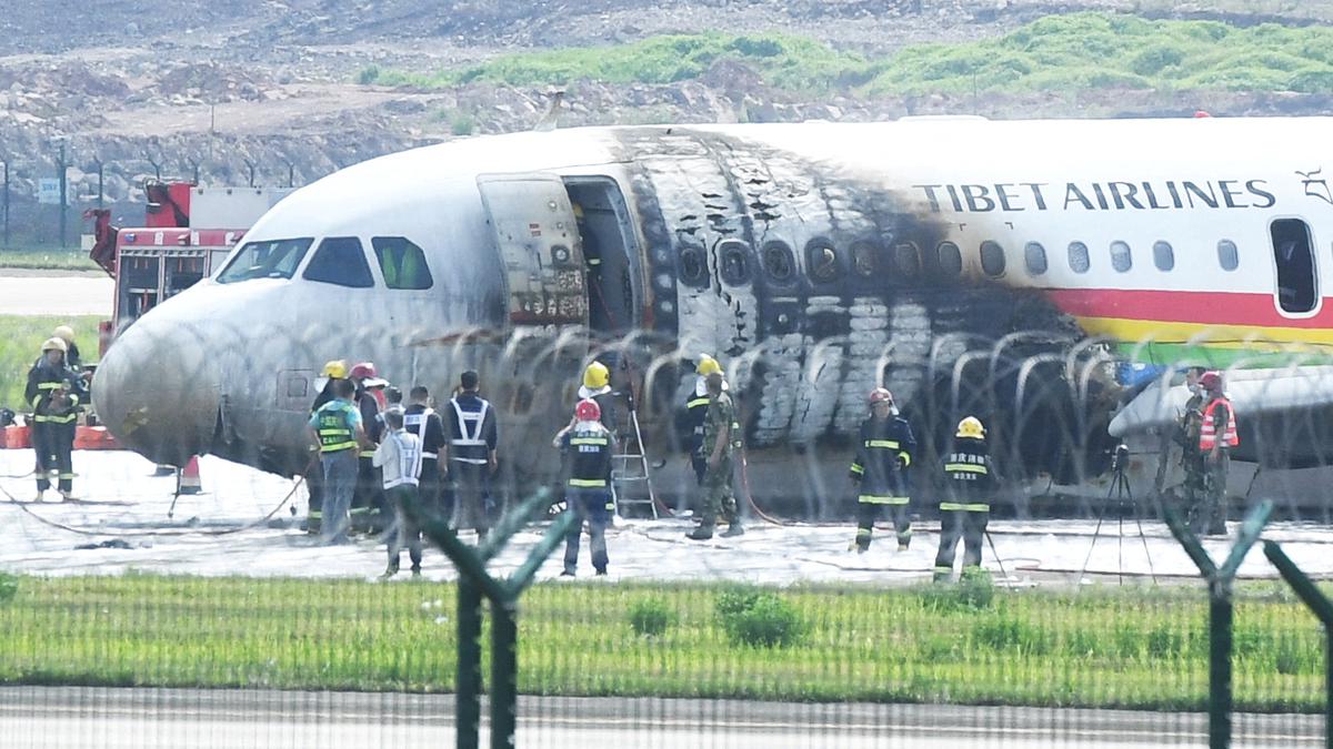 China’s Tibet Airlines plane with 122 people veers off runway, catches fire; over 40 injured