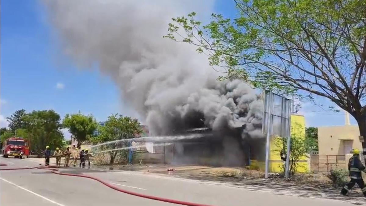 Sivakasi/Fire destroys fireworks goods at cracker shop in Sivakasi