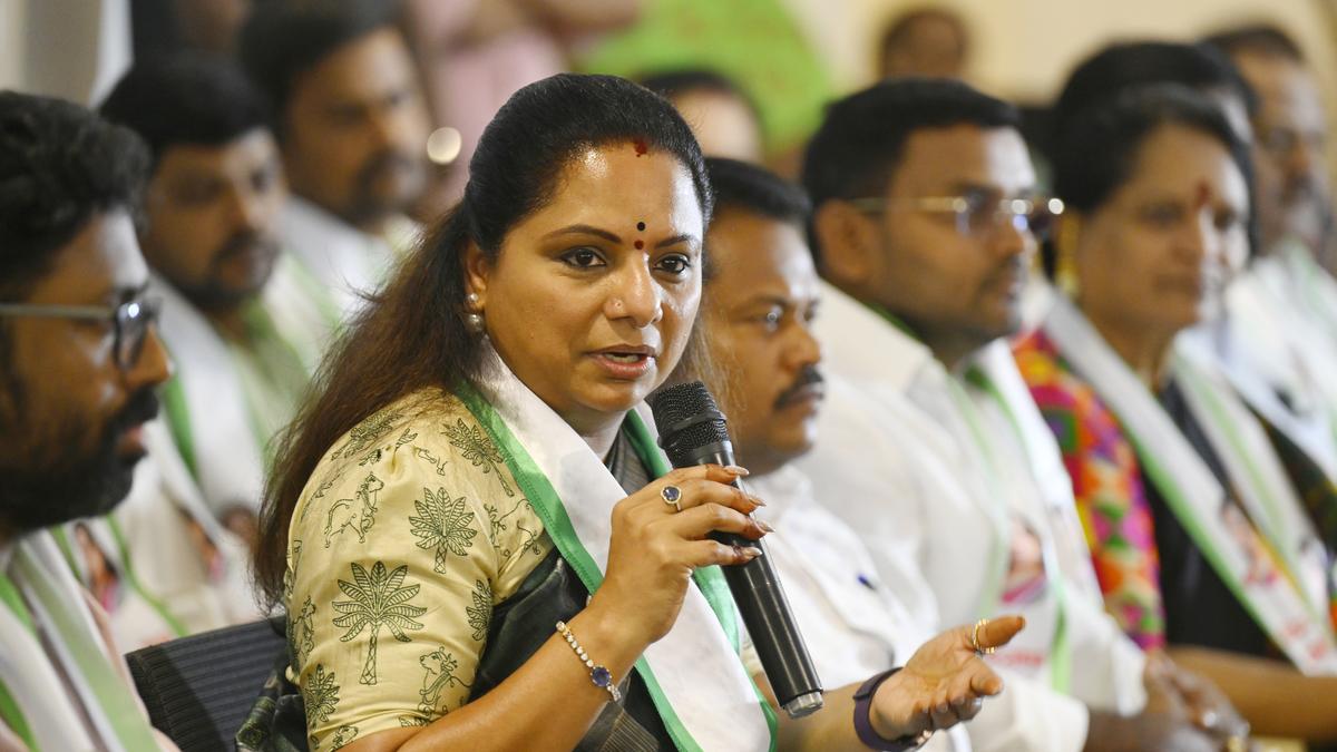 Kavitha accuses Harish Rao and Santosh Rao of accumulating huge assets blinding KCR, being hand-in-glove with Revanth