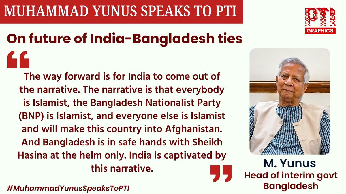 In an exclusive interview with PTI at his official residence in Dhaka, Muhammad Yunus, the head of Bangladesh’s interim government, has said that former prime minister Sheikh Hasina making political remarks from India is an “unfriendly gesture”, asserted that she must remain silent to prevent the discomfort to both countries until Dhaka requests her extradition