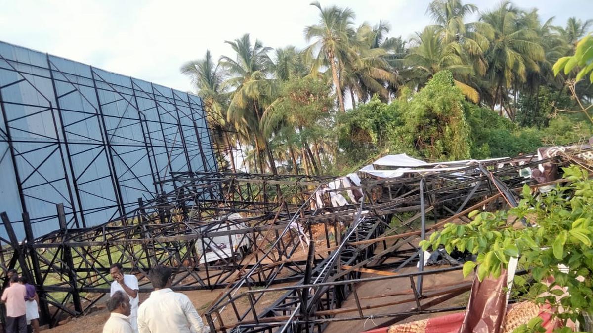 Three men killed as huge steel hoarding crashes in Coimbatore