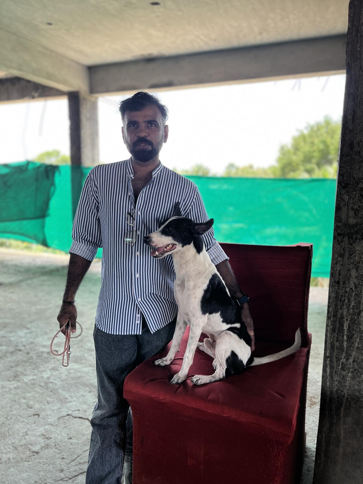 Jijesh S with Mask, the indie dog Jijesh S with Mask, the indie dog