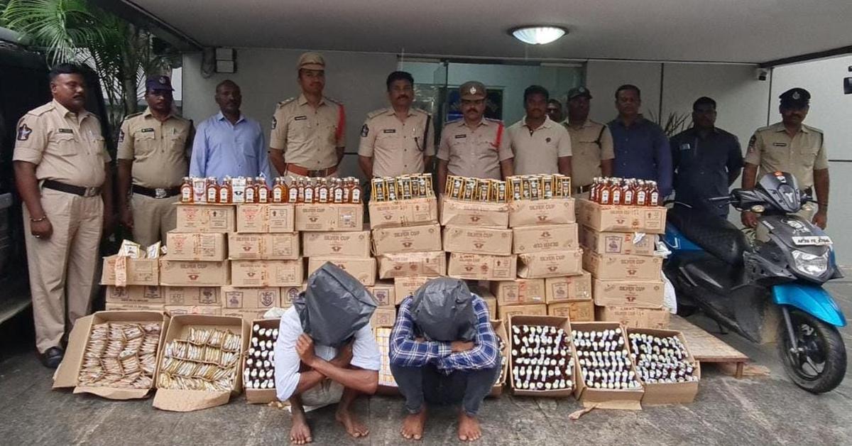 Two of seven-member gang held for smuggling liquor from Karnataka into Chittoor