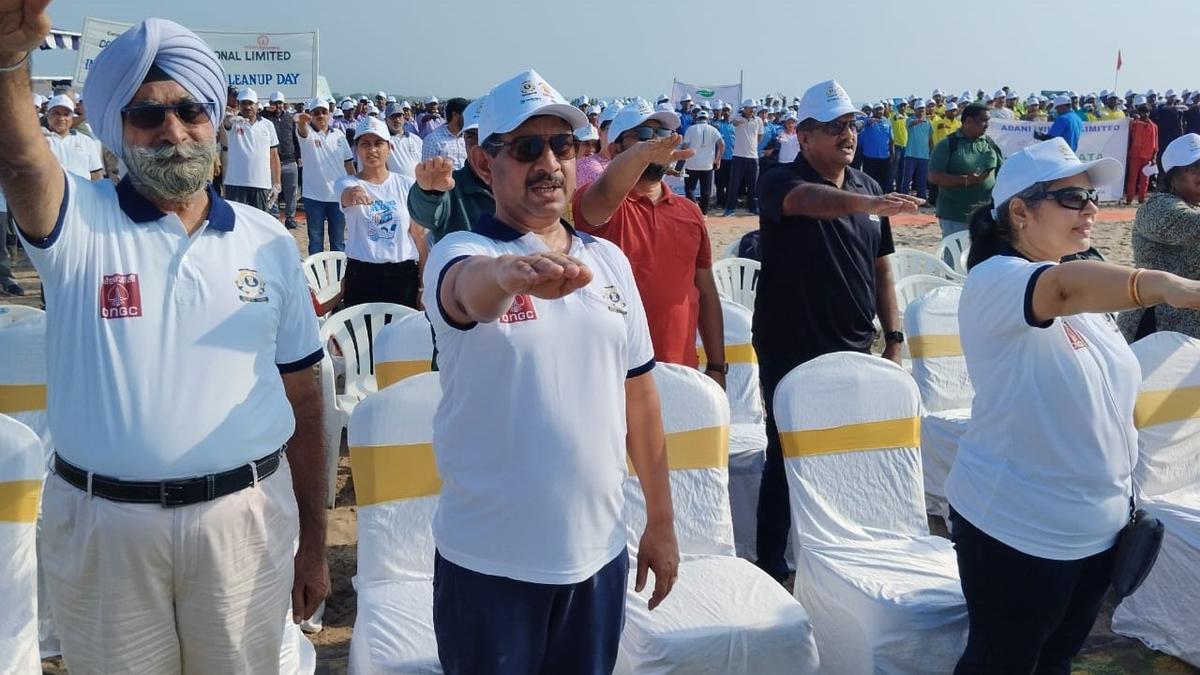 Indian Coast Guard conducts coastal clean-up drive in Kakinada