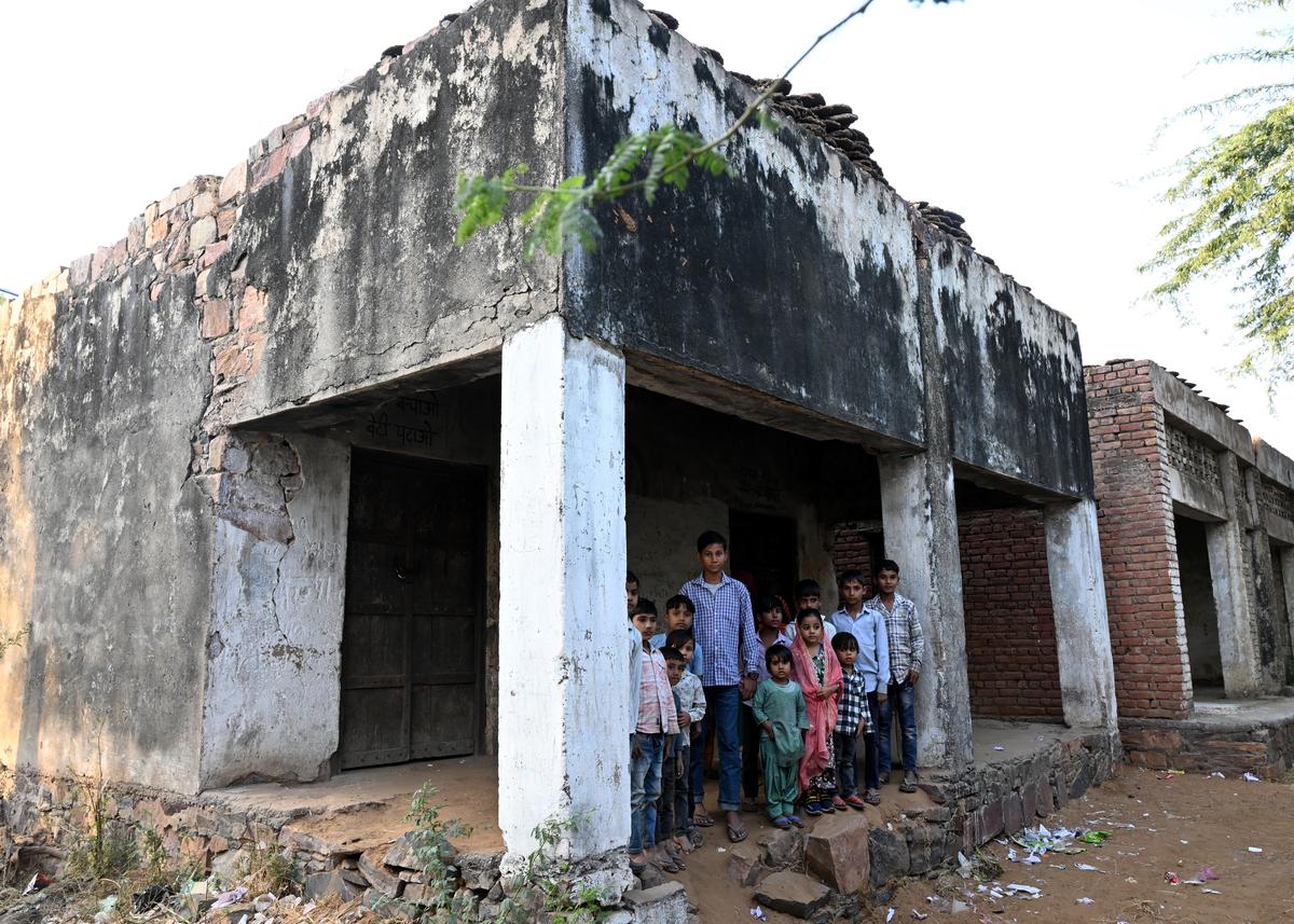 The two-room structure in Ghatwasan village which serves as the primary school ‘building’.   