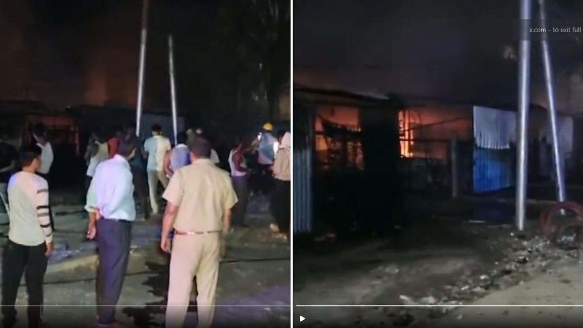 Fire sweeps through many shops in Uttar Pradesh’s Hardoi market; causes two blasts