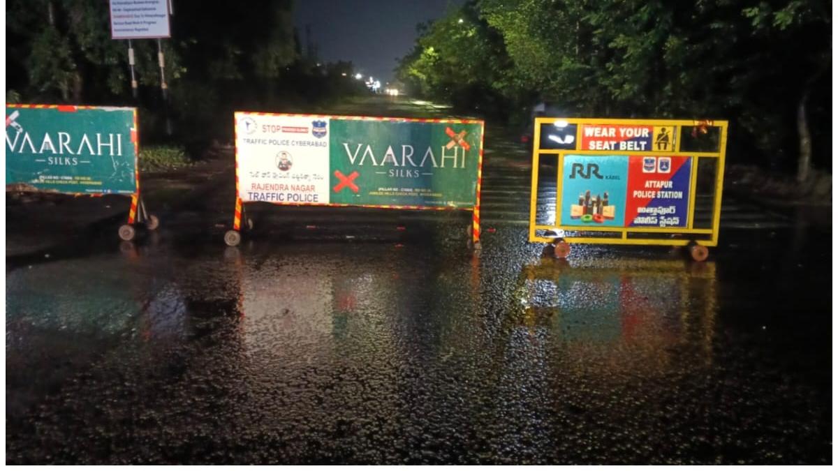 Traffic diversions in Cyberabad on September 12 as floodwater flows on ORR service roads
