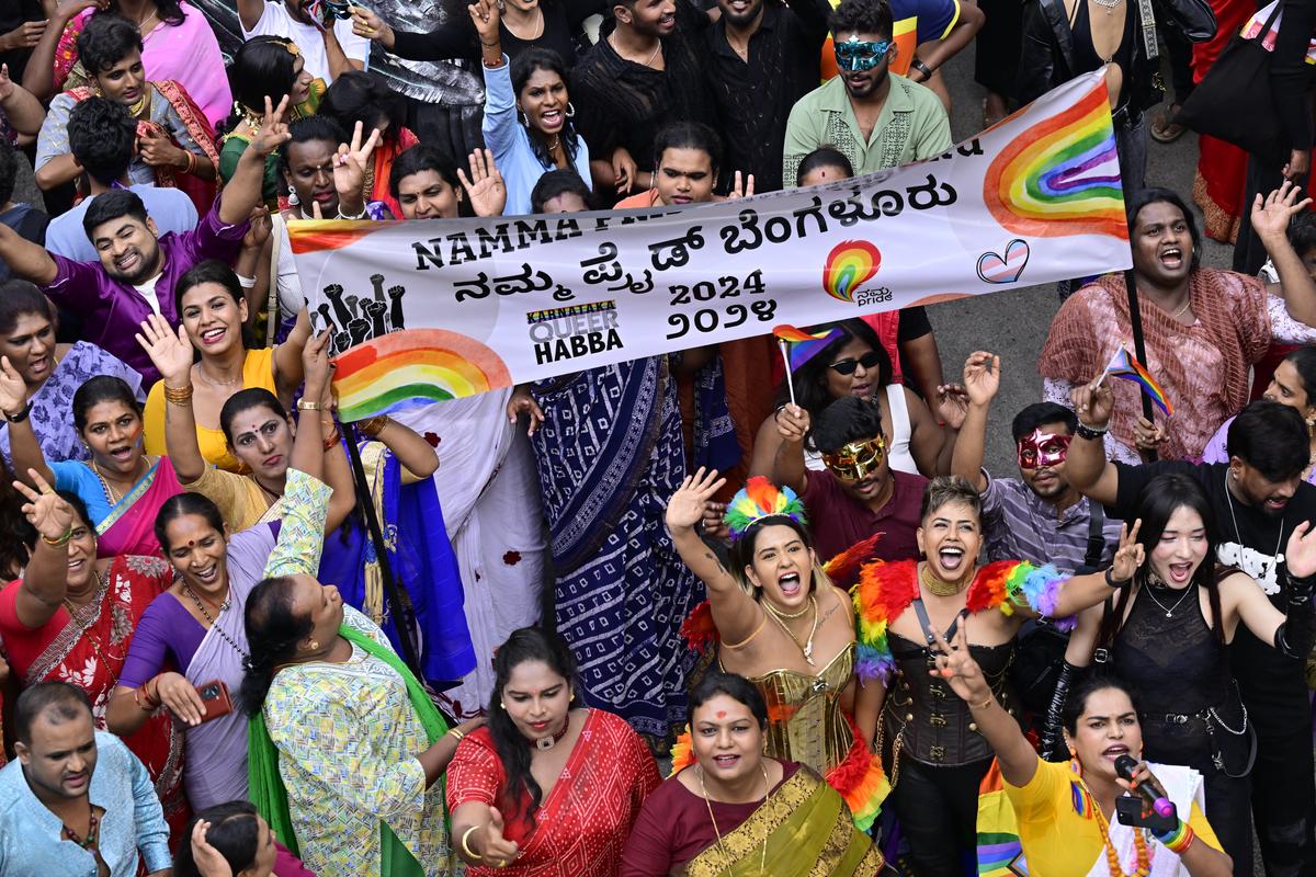 Participants wearing colourful costumes. 