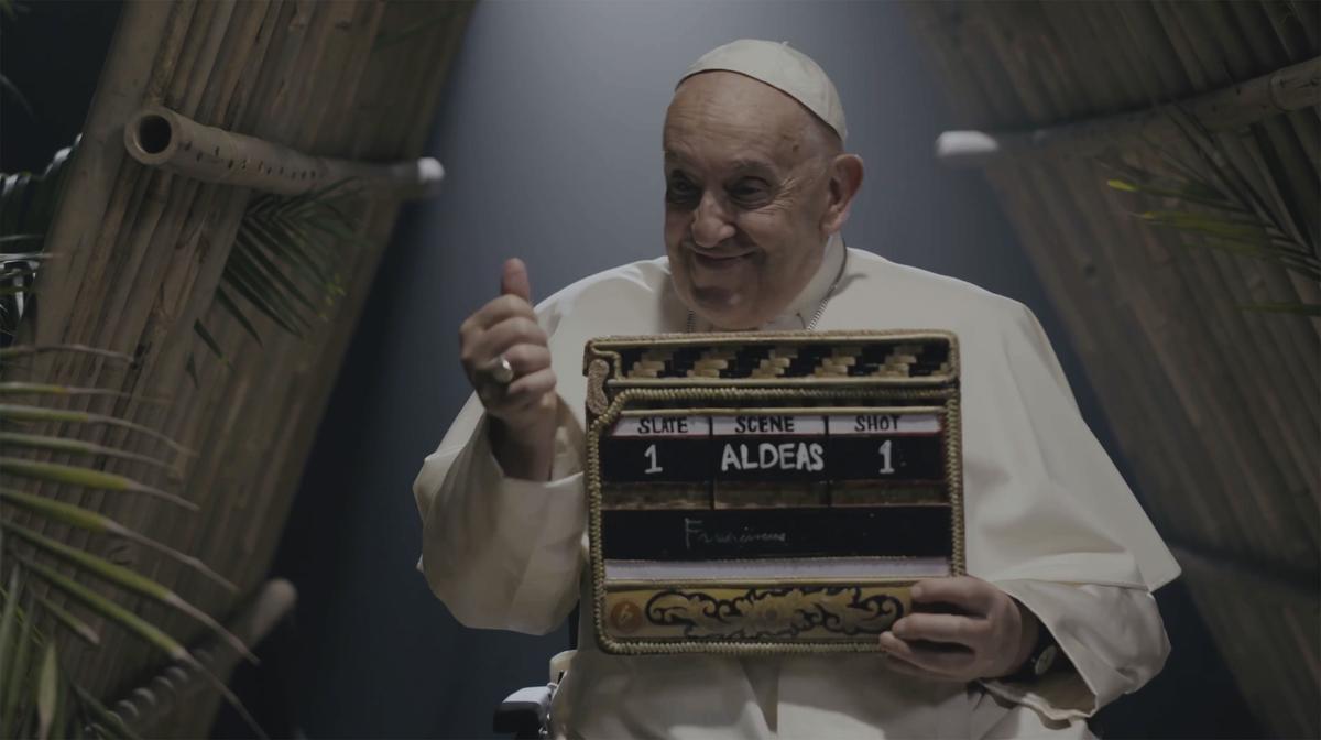 This image, released by Aldeas Scholas Films, shows Pope Francis. This image, released by Aldeas Scholas Films, shows Pope Francis.