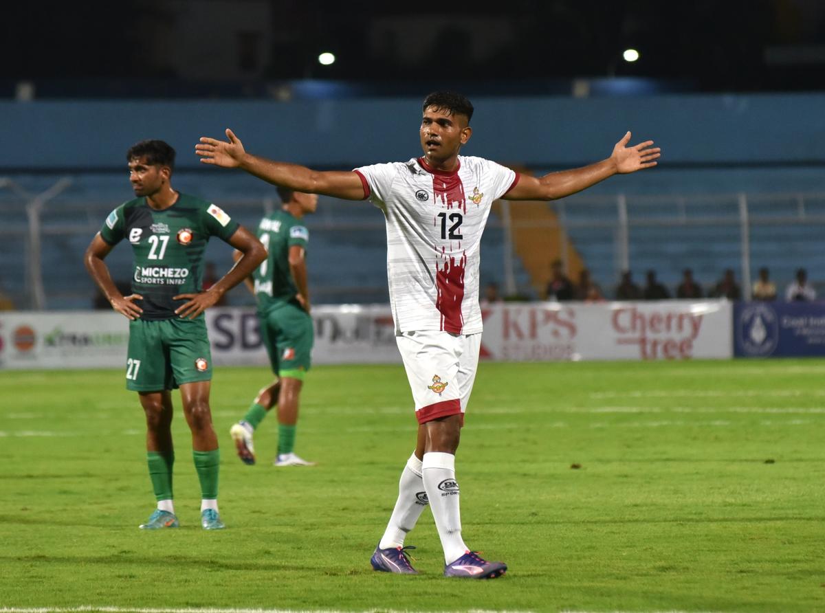 Md Aqib after scoring against SUFC in the 134th Durand Cup. 