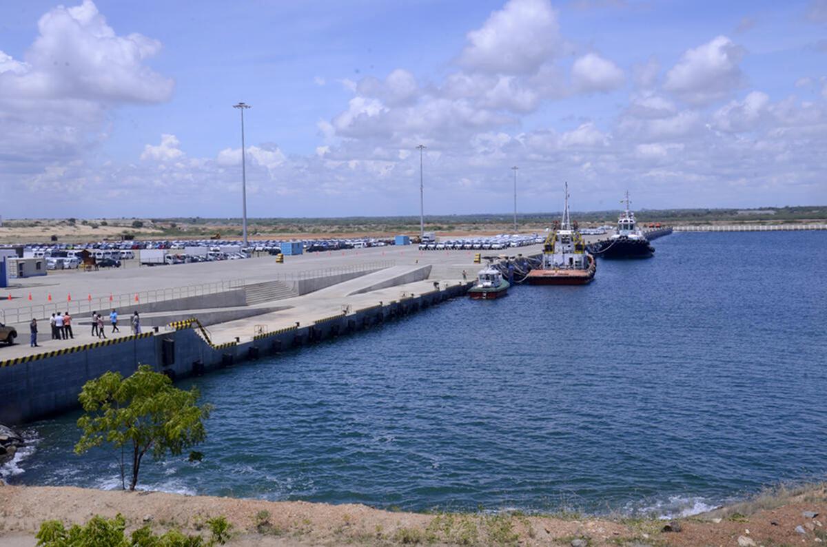 A view of the Hambantota port