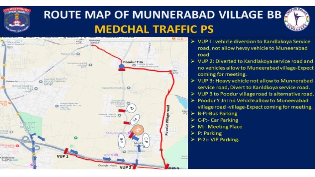 Traffic curbs in place launch of Kavitha’s political party near Medchal