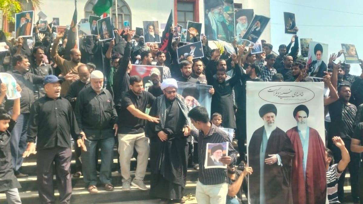 Shivamogga: Protest taken out to condemn killing of Khamenei
