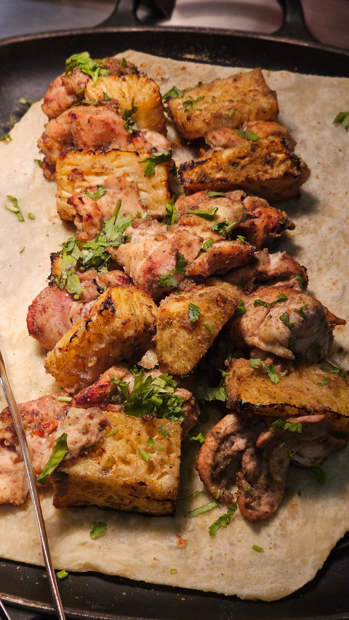 Chicken ananas kebab