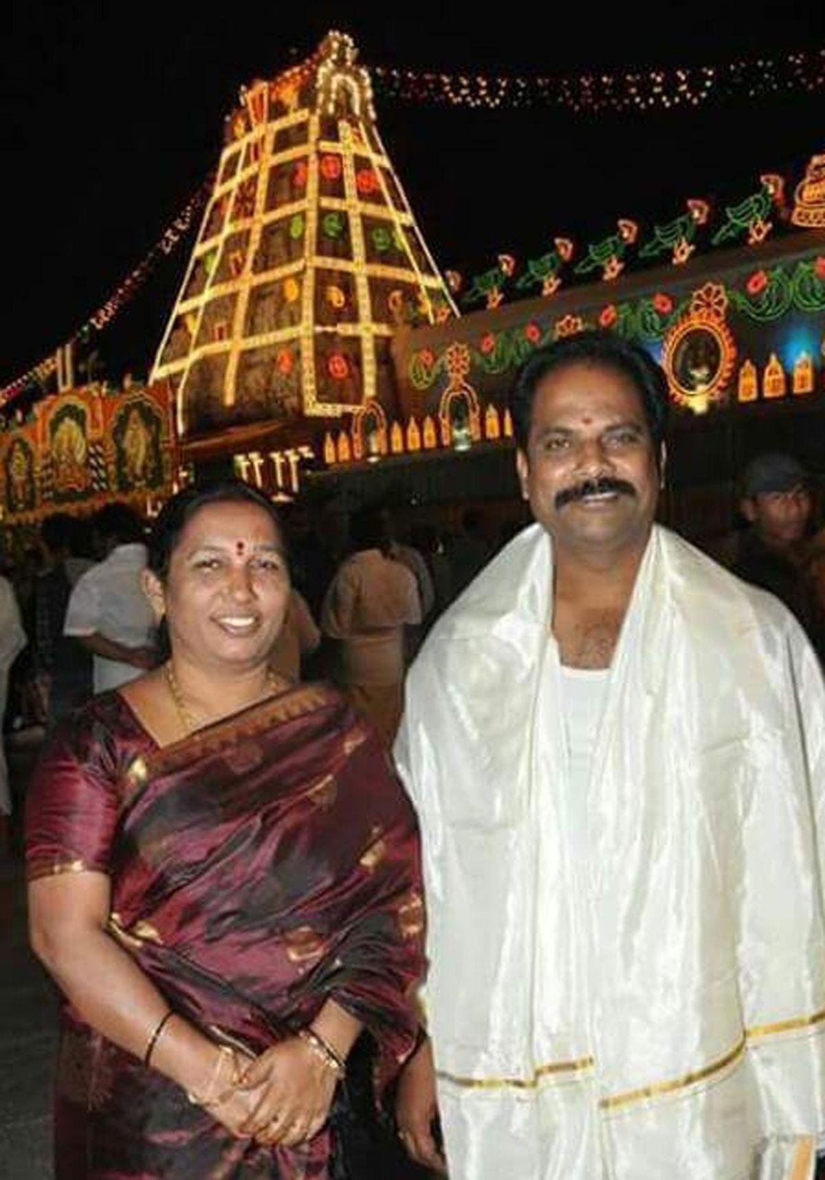 Andhra Pradesh, Tirupati, 17/11/2015:A file photo of the slain Chittoor Mayor Katari Anuradha and her husband Katari Mohan.