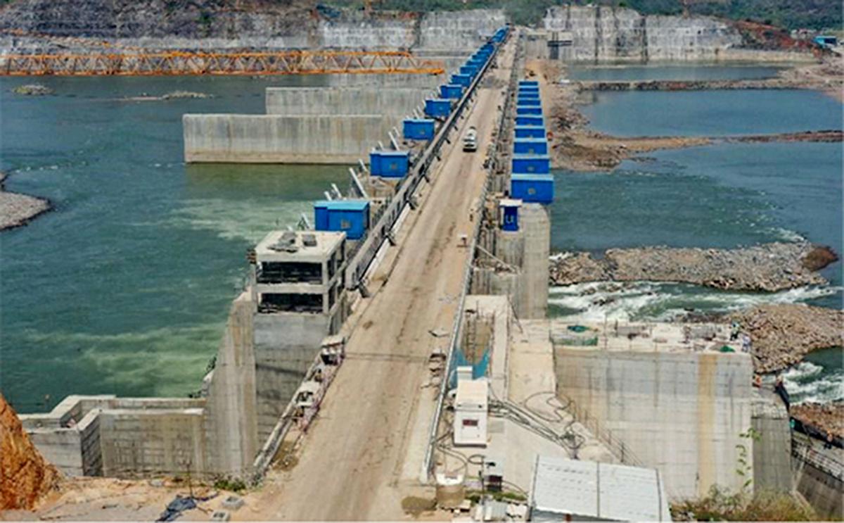 The construction of spillway facility at Polavaram irrigation project completed on Friday in Andhra Pradesh